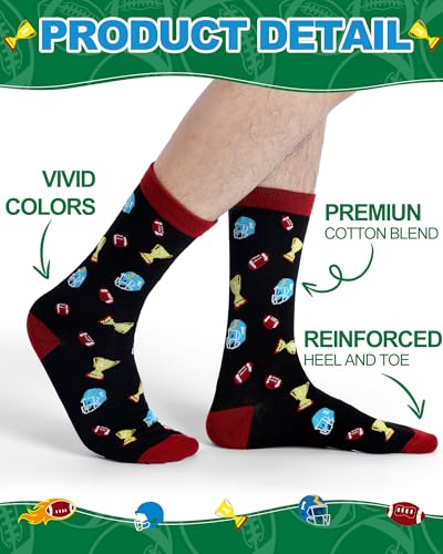 Patelai PATELAI-HOLDER-0858 6 Pairs Novelty Football Socks thumb #3