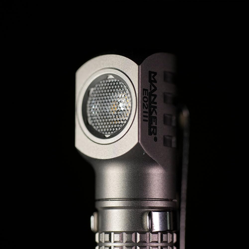 Linterna ángulo Multifunción Linterna Frontal Manker E03H III - 800 Lúmenes, LED 519A 4000K, IP68, Cola Magnética, Color Naranja Linterna Multiusos Con Diadema Y Filtros De Colores