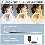 12" Selfie Ring Light with 63" Tripod Stand/Phone Holder, QEUOOIY 20W LED Circle Lights Dimmable 3000-6500K with Remote Control and Built-in Rechargeable Battery for Vlog, Makeup, YouTube, Camera - Image 3
