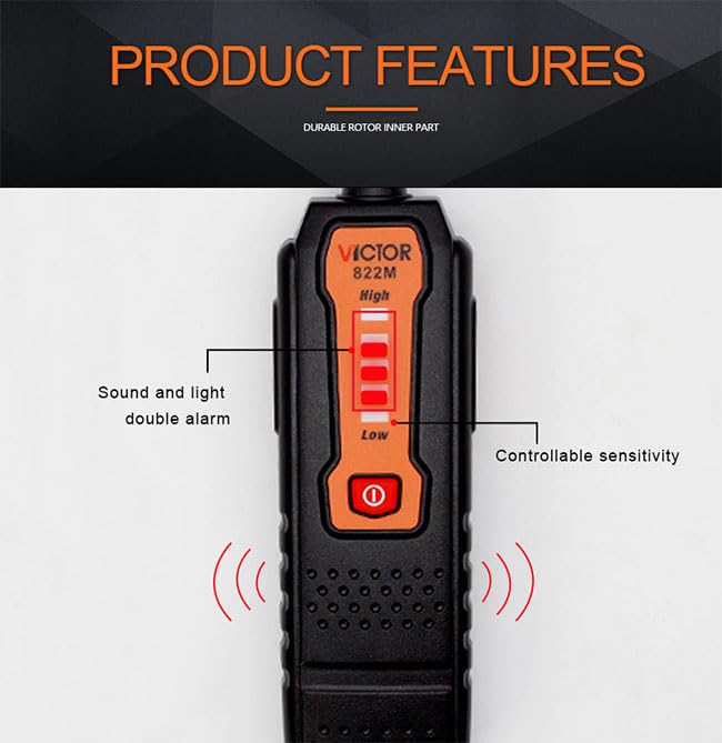 822M Mini Gas Analyzer Combustible gas detector port flammable natural gas Leak Location Determine meter Tester Sound Ligh(VICTOR 822M)