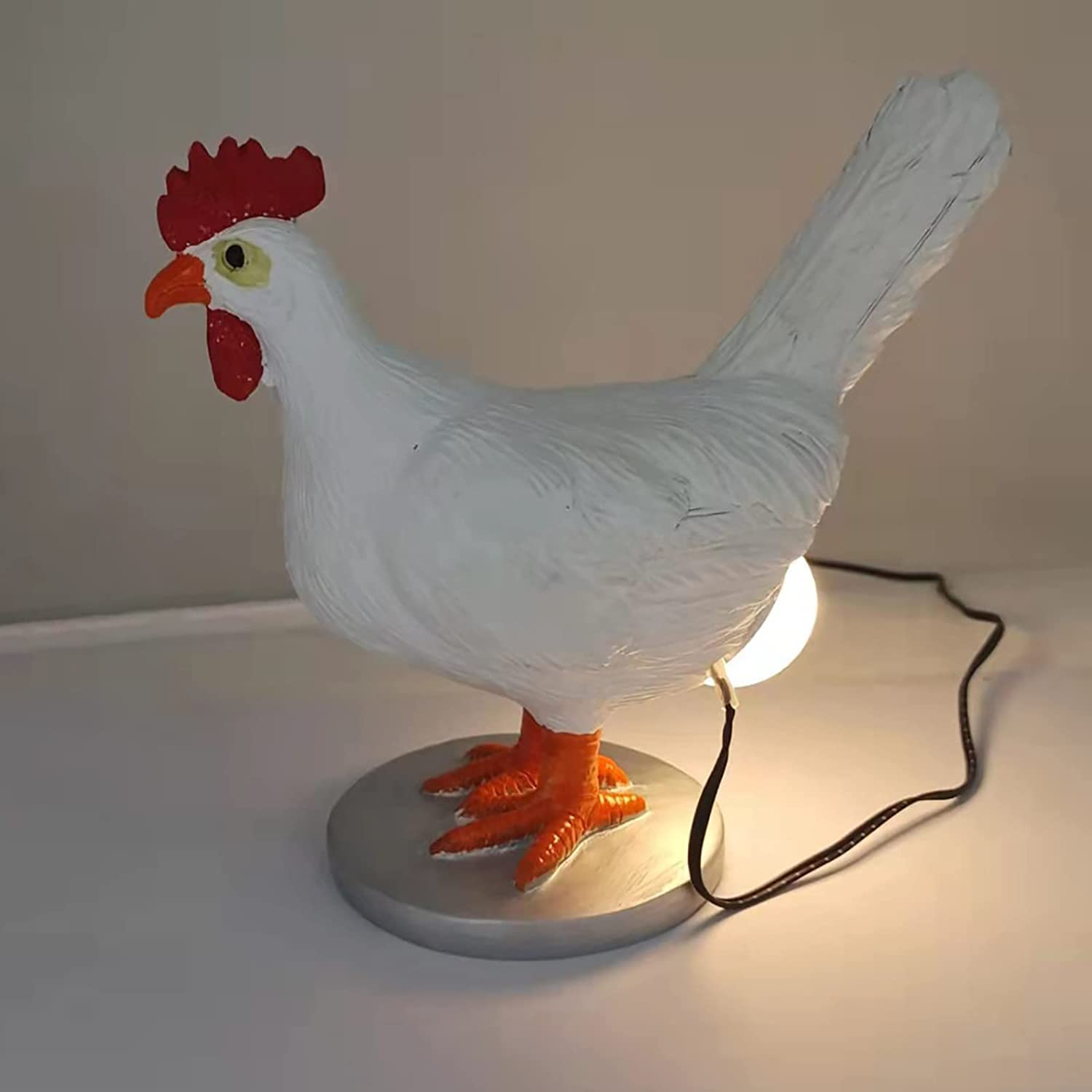 3D LED Egg Table Lamp - Funny Resin Chicken Night Light with USB, Perfect Christmas or Birthday Gift