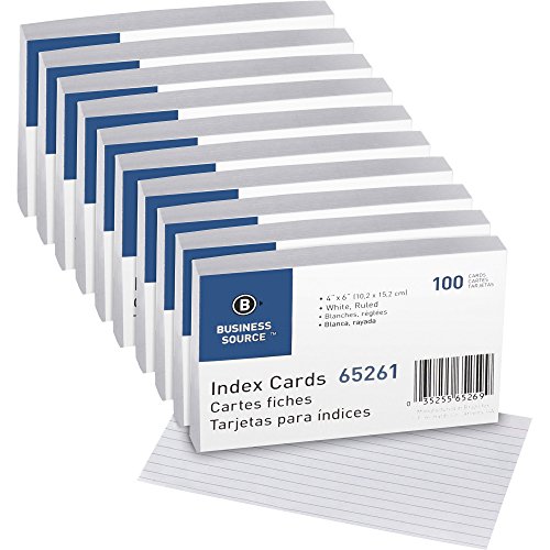Tarjetas de índice 4x6 de rayas para archivo de registros de oficina