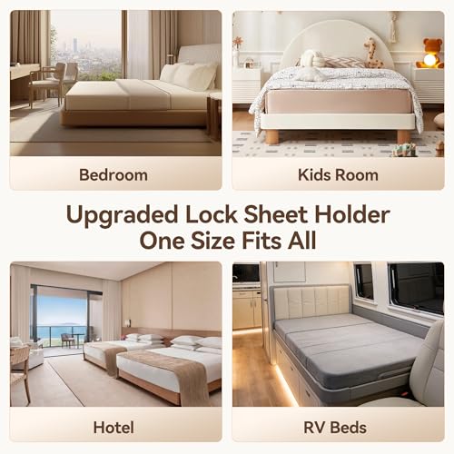 Bed Sheet Holders for Corners and Sides, 4Pcs Heavy Duty Sheet Straps & Grippers, Mattress Sheet Holder Keep Sheets Tight All Night, Universal Fit for Fitted Sheets, Queen King Twin RV - image 6