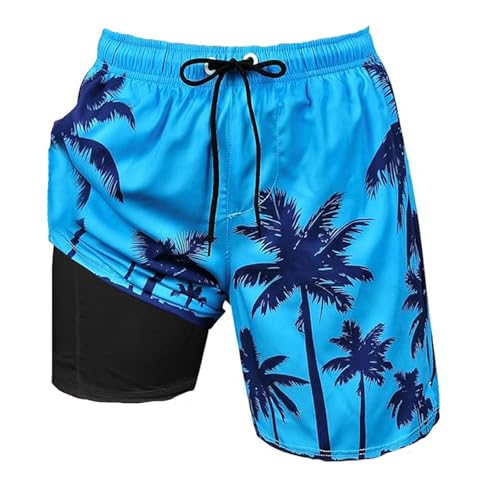 Bañador para Hombre con Forro de compresión y, Pantalones Cortos y Bolsillos. Elástico Cuatro direcciones