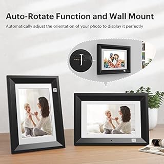 KODAK Cornice Digitale Foto 10 Pollici con Telecomando, 8GB di Memoria Interna, HD 1280*800 IPS Elettronica Cornice Legno con Auto-rotazione, Automatic Switch,Miglior Regalo per Amici/Famiglia/Anziani