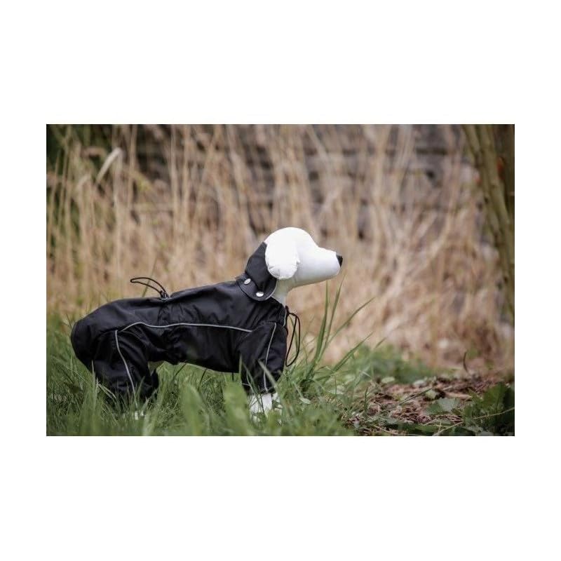 Kerbl Pet Regenmantel Manchester, Hundejacke, Hundemantel, schwarz, 40cm, Polyester, Hunde, mit Beinschutz