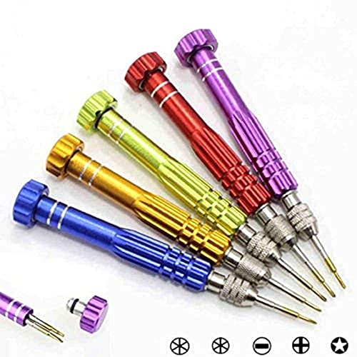 Image of Diy Crafts 5 in 1 Multi-Magnetic Screwdriver Set, Titanium Alloy, Precision Repair Tool Kit for iPhone Samsung Galaxy, Multicolor
