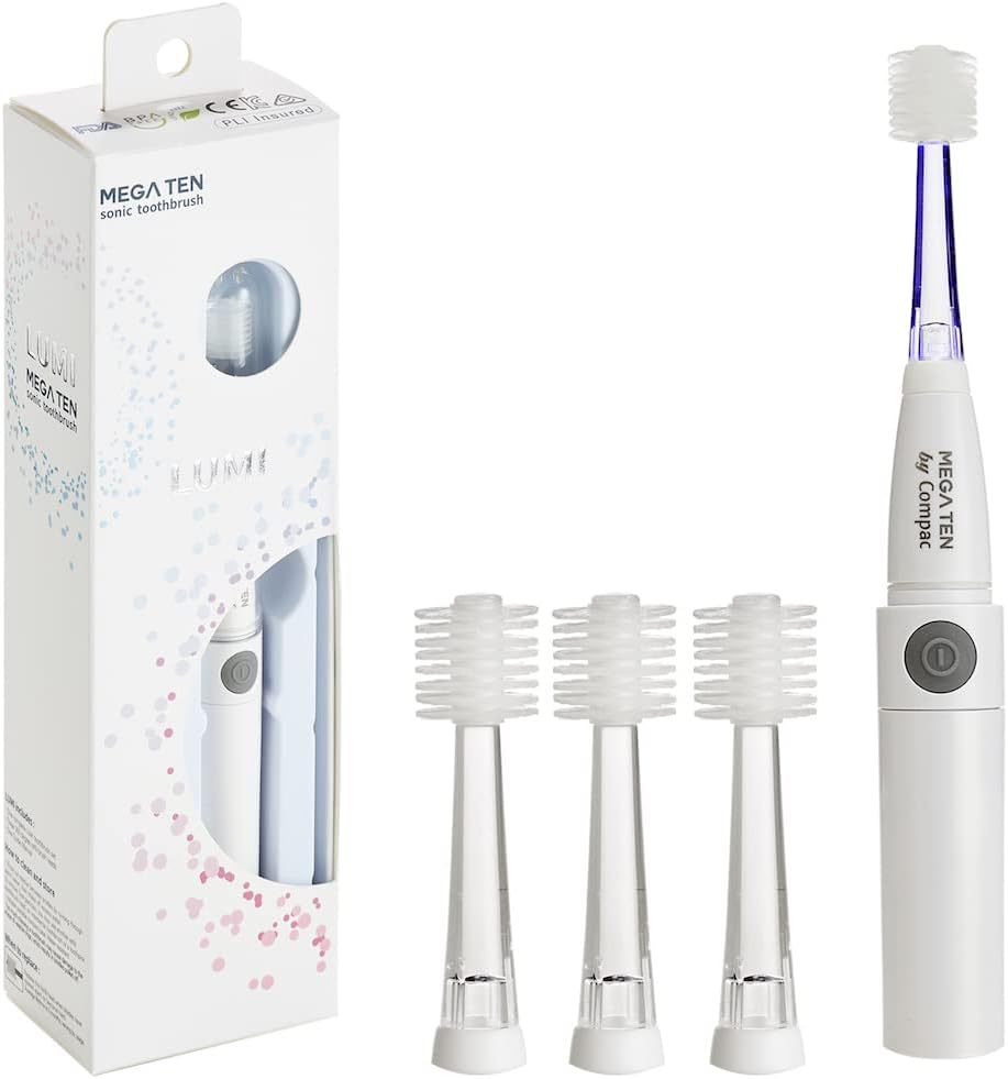 Brilliant Lumi 360 Sonic Electric Toothbrush - 4 Brush Heads, LED Bristles, Gentle Technology.