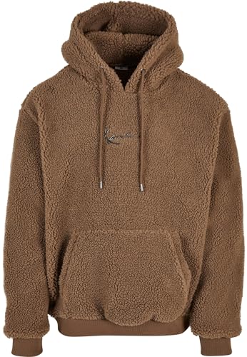 Karl Kani Herren KM223-059-1 Metal Signature Teddy Hoodie Dark Taupe, S