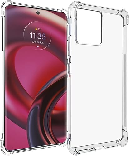VIESUP Para Motorola Moto Edge 30 FusionEdge 30 Fusion Funda Transparente Reforzada Esquinas Reforzadas TPU Absorción De Golpes Cubierta Flexible