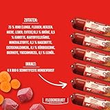 Fleischeslust Hundewurst | Zartes Rind mit Karotte, Hagebutte & Kürbiskernen | Futterbox (6x800g) | Nassfutter | schnittfest | getreidefrei | Alleinfuttermittel für ausgewachsene Hunde