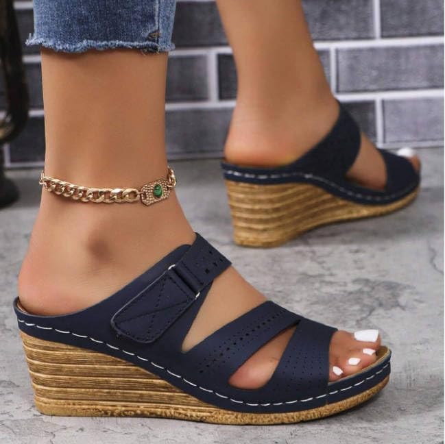 Wedge Sandals for Women 2026 Dressy Platform Sandals Women Casual Comfortable Fashion Mid Heels Open Toe Espadrilles Wedges Slip on Shoes Dressy Summer Flat Heels - Image 2