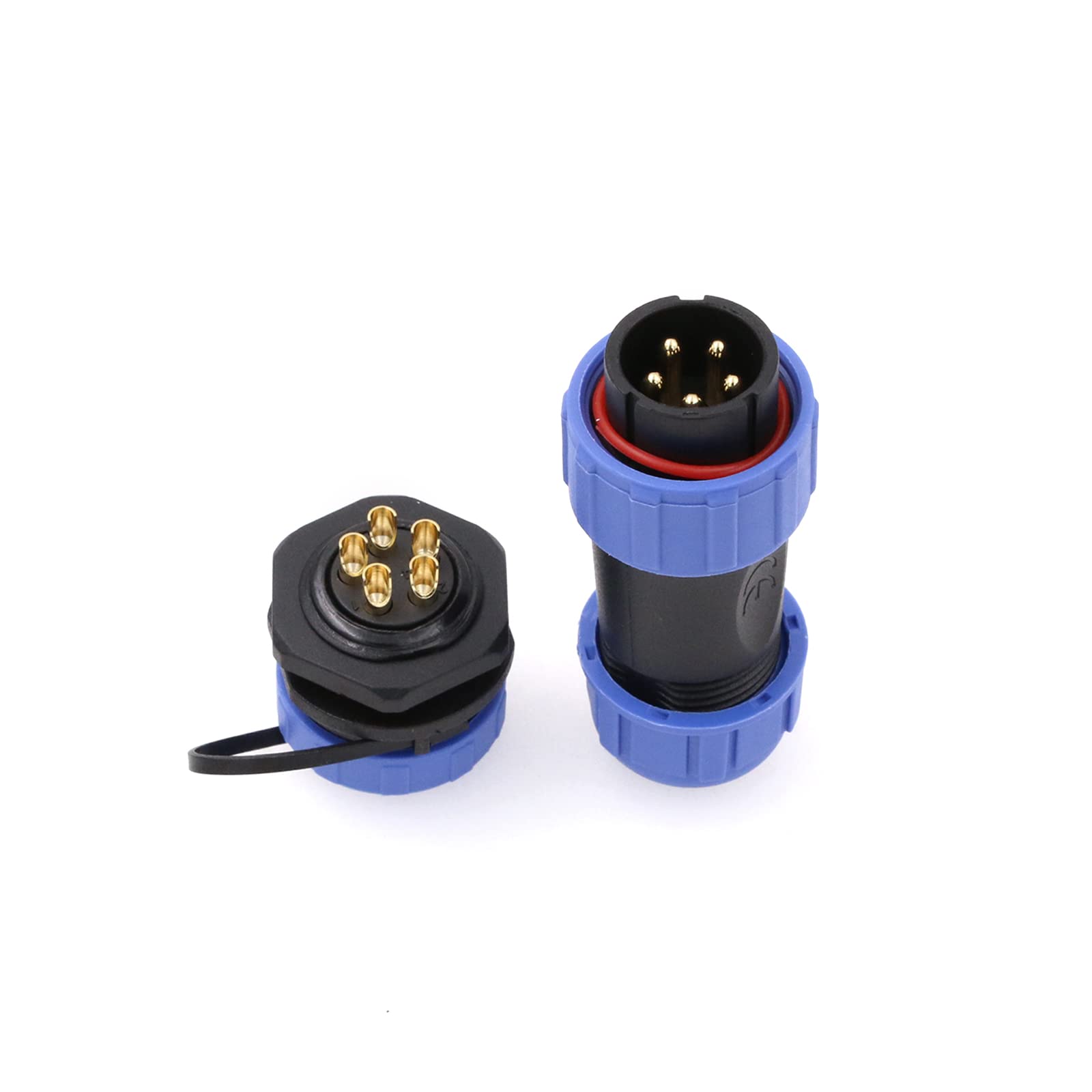 ZBLZGP SP21 Aviation Cable Connector 2-12Pin Male and Female Panel Mount Waterproof Connector Outdoor Electrical Industrial Power Connector (5pin, Panel Mount-Plug(Male)&Socket(Female)) — image 1