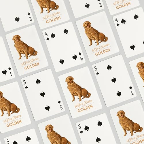 Baraja de póker Golden Retriever 52 cartas tamaño poker miniatura 4