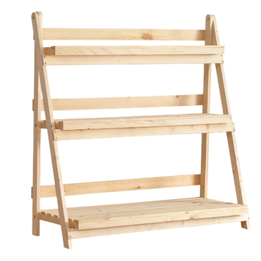 Support de sol stable et durable pour plantes, étagère de rangement bois à 3 étages