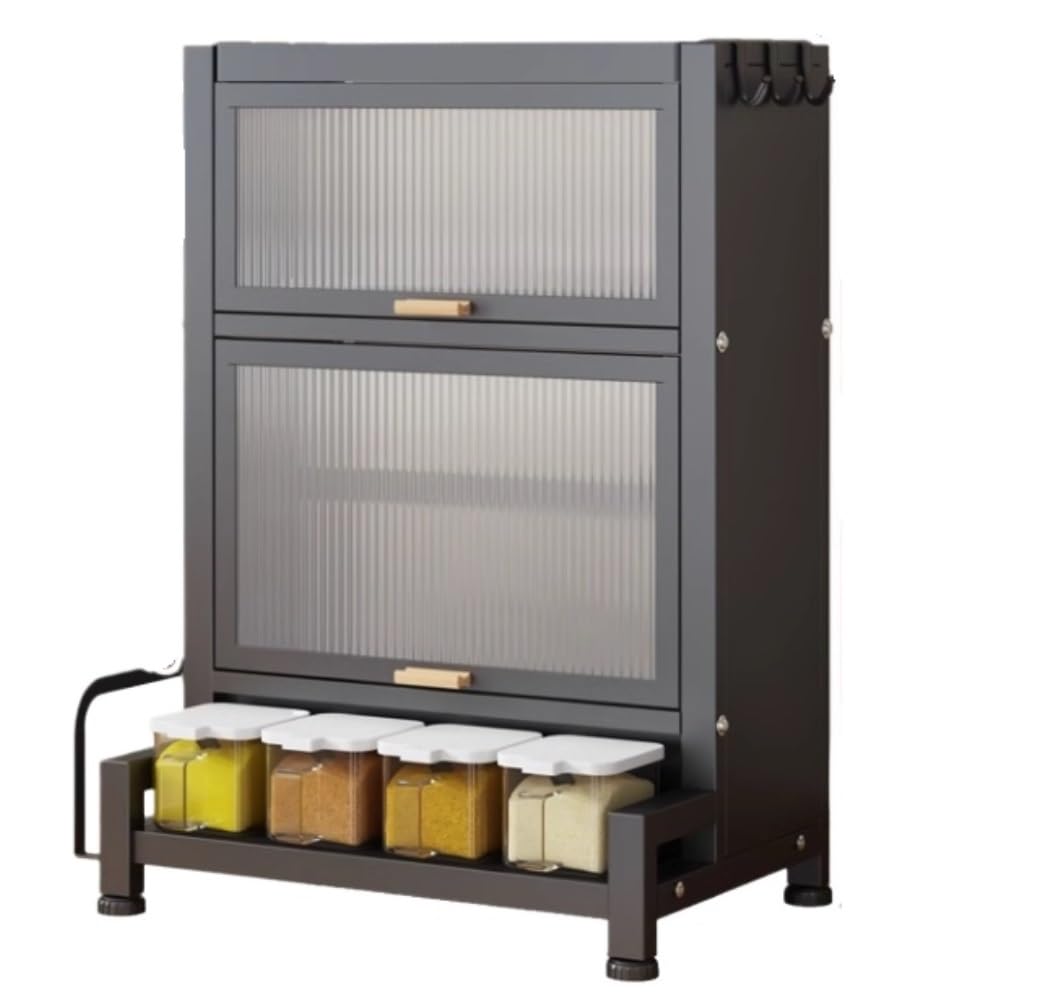 HADECOLL Spice Rack 3-Tier Spice Rack With Lid Countertop Metal Kitchen Storage Organizer Shelf With 4 Box Kitchen Organiser