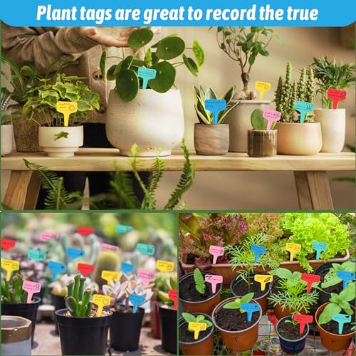 Image of HASTHIP 200 Pcs Plant Label, Writable PVC Yellow Plant Label Tags Plant Markers, Multipurpose Planter Tags, Seedling Tags, Identification Markers