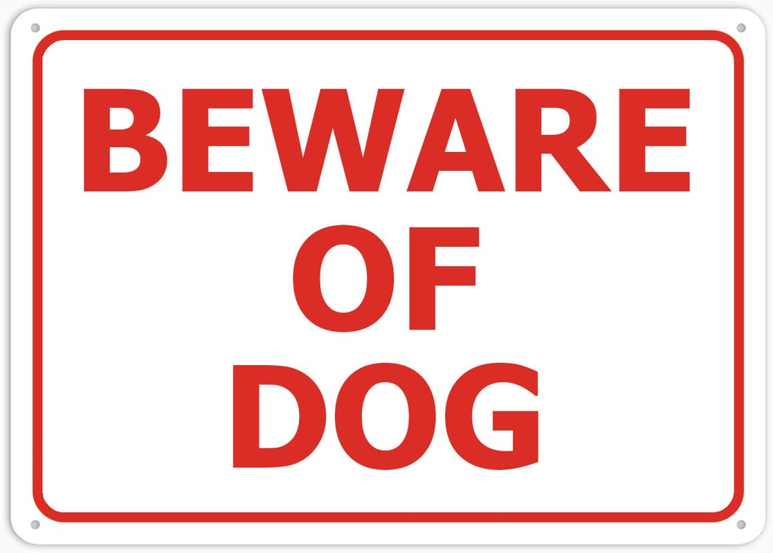 Beware Of Dog Aluminum Metal Sign 8"x12" Rust-Free For Outdoor/Home/Business/Yard Use