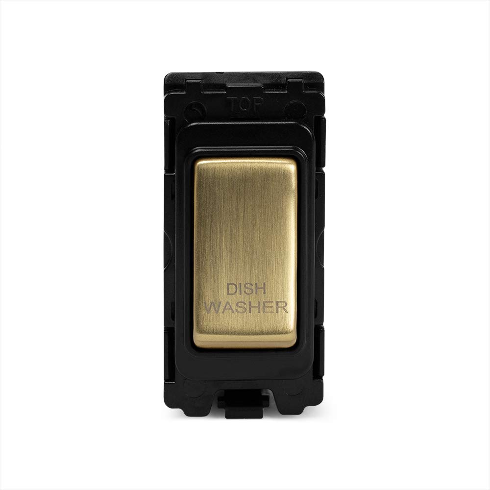 The Soho Lighting Company Soho Lighting Brushed Brass 20A Double Pole Marked As Dishwasher Grid Switch Module