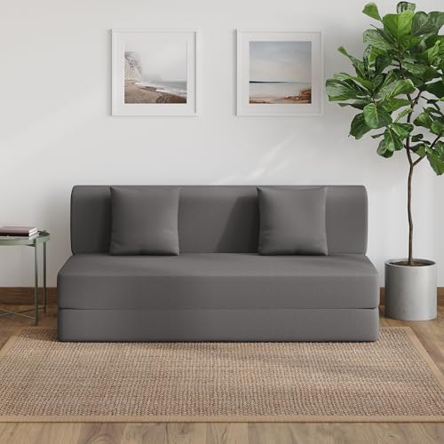 Wakefit Flipper 3 Seater Sofa Cum Bed | Three Seater (6'x5') Feet |Comfortable Foldable Sofa Bed | Premium Foam | Removable Washable Cover | Space Saving | Lightweight | 2 Cushions |Grey