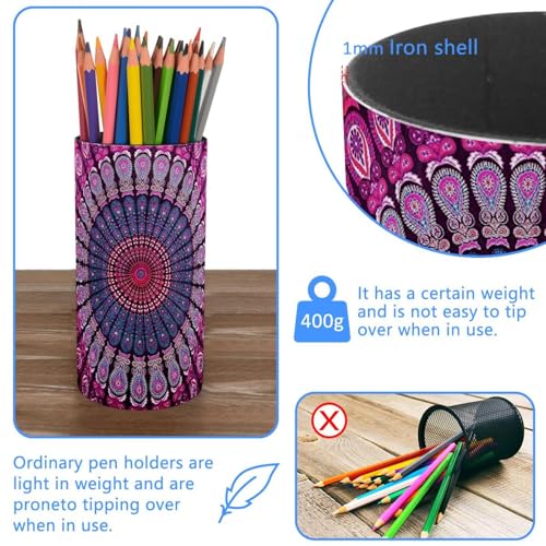 Pot à crayons mandala bohème pour organiser vos pinceaux de maquillage sur la coiffeuse