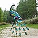 Kircust Metal Peacock Garden Statue and Sculpture, Peacocks Yard Art Lawn Ornament for Outdoor Backyard Porch Patio Decor(1-Piece)