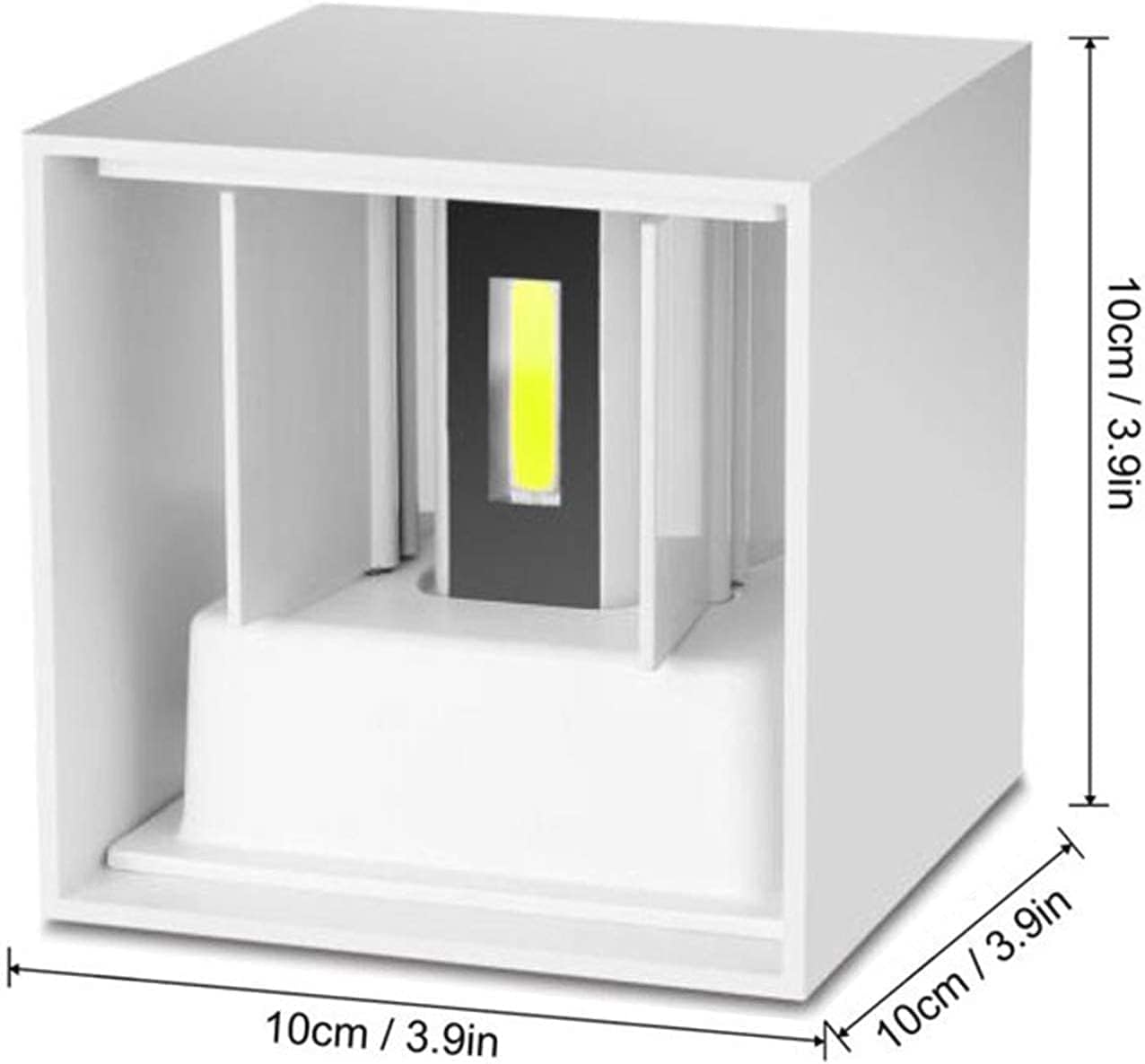 Teramo led APPLIQUE LED CUBO 12 WATT IP65 IMPERMEABILE DA INTERNO ED ESTERNO LAMPADA CON ANGOLO LUCE REGOLABILE UP DOWN LUCE CALDA NATURALE FREDDA (FREDDA 6400K, BIANCO)