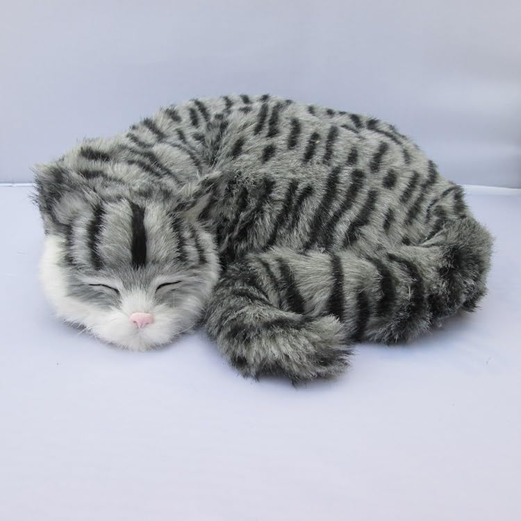 Peluche chaton réaliste haut de gamme chat tigré orange modèle de collection