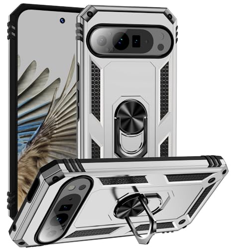 Coque rigide Google Pixel 9A silicone argent de qualité supérieure aimantée