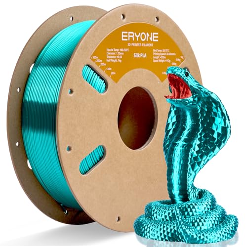 Image of ERYONE Silk PLA Filament for 3D Printer 1.75mm + /- 0.03mm, Shiny Filament 1kg (2.1lbs) /Spool, Lake Cyan