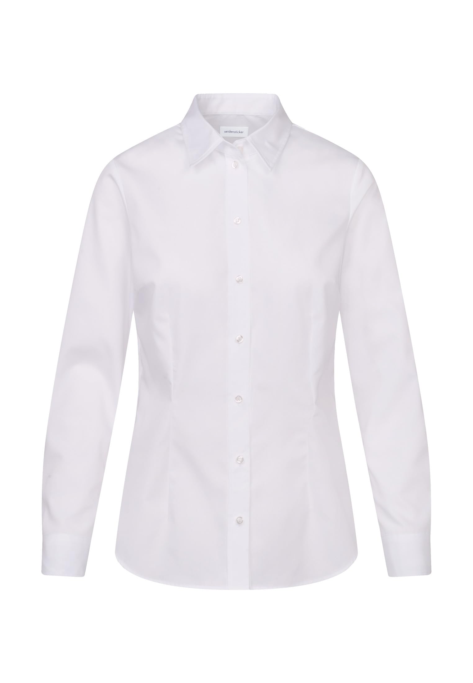 Seidensticker Damen Women Regular Longsleeve Cotton Bluse, Weiß(080635), 46 EU