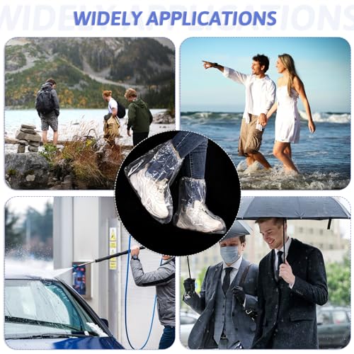 10 Paare Wasserdichte Regenschuh Abdeckungen mit Gummizug, Einweg Stiefelüberzieher für Männer und Frauen, Transparenter Überziehschuhe Wasserdichte Rutschfeste für Outdoor Camping