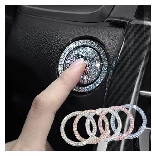 Bague bouton start de voiture strass bleu pour masquer usure - 2