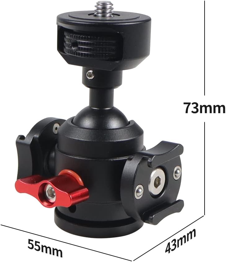 FEICHAO Swivel Tripod Ball Head 1/4" Screw Cold Shoe Mount Adapter for SLR Camera Tripod Microphone Expanded Accessories (Type D)