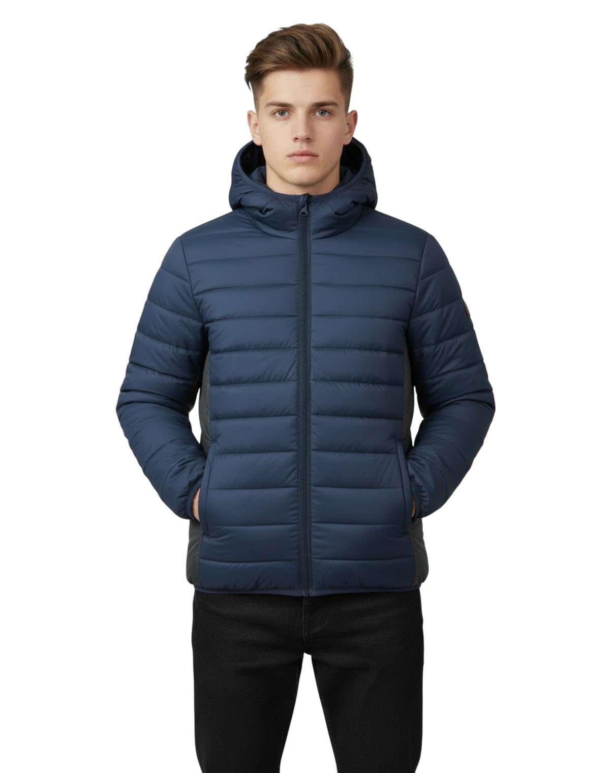 DressBerry Mens Puffer Jacket|Contast Panel | Standard Length| Winter Jacket for Men | Jackets for Men Stylish | Jackets for Man | Perfect for Travel in neutral