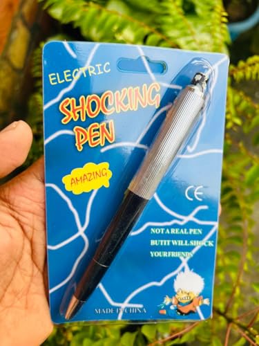 Image of electric shocking pen for prank kids to much fun-Black