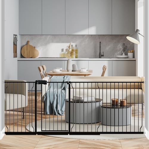Image of Fairy Baby Extra Wide Baby Gate 85.8-90.5 Inch Wide, Walk Through Pressure Mounted No Drill for Doorways, Long and Large Tension Gate for Pet and Kids