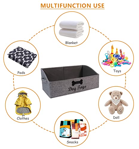 Brabtod BTD-1385-GRAY Large Dog Toy Bin Collapsible Dog Toy Box Fabric Trapezoid Dog Toy Basket Storage thumb #2