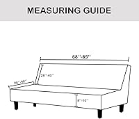 Vista 4 de Funda impermeable para futón sin brazos, funda de colchón para sofá cama, tamaño matrimonial, protector de muebles suave y elástico para mascotas