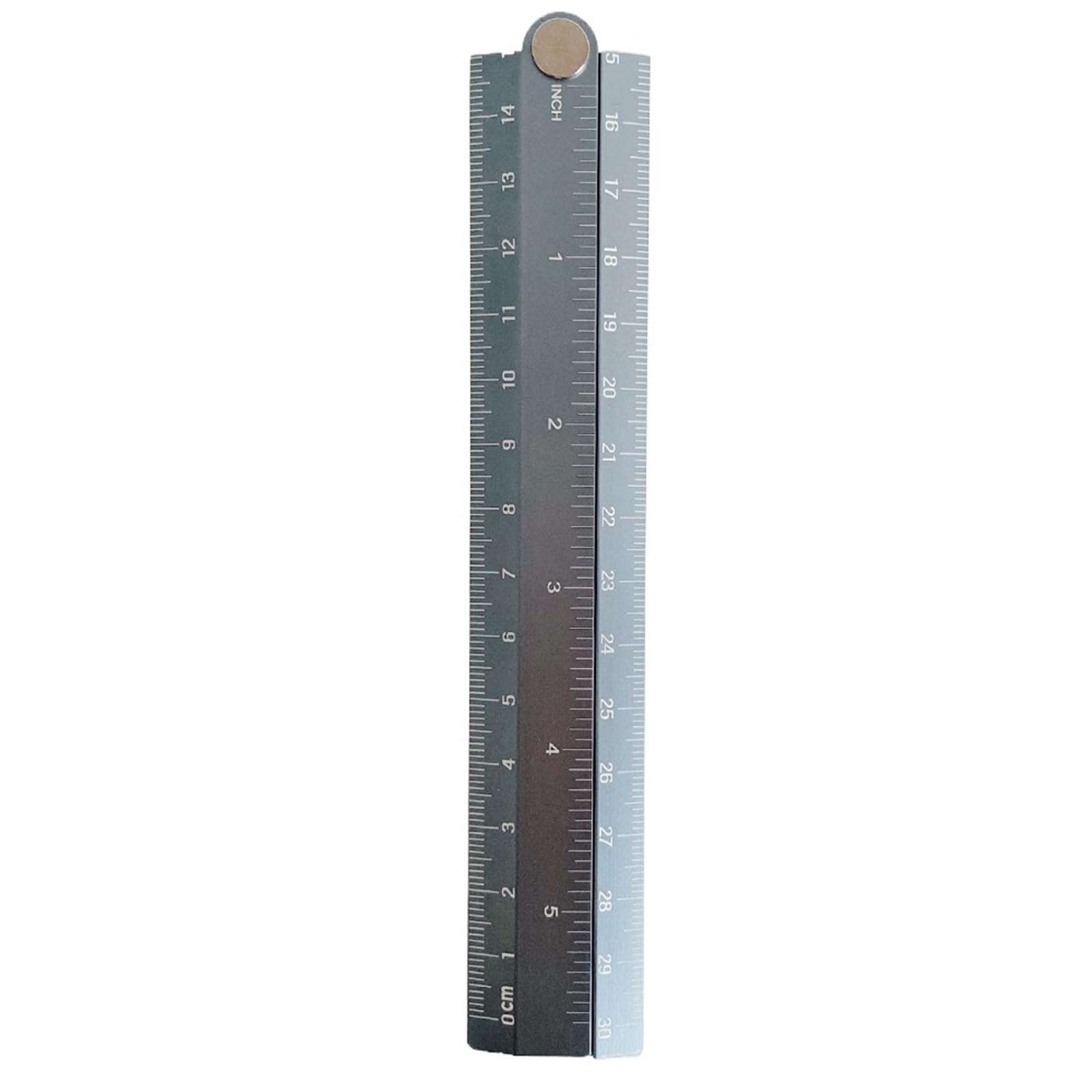 Stainless Steel Straight Ruler Centimeter Inches Scale Metric Precision Measuring Tool Folding Drawing Rulers(Light Grey)