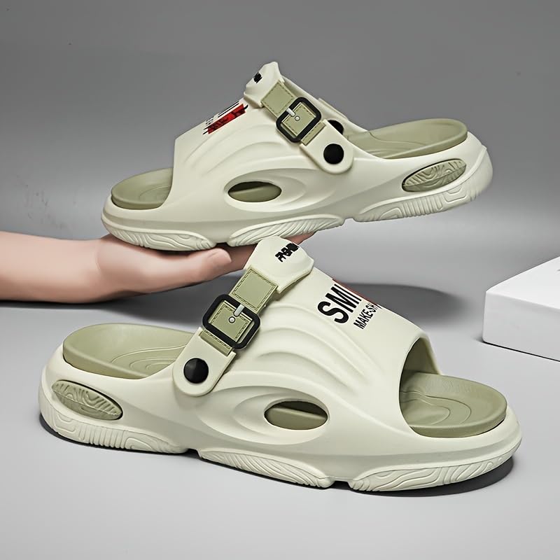Men's Trendy Street Style Chunky Slippers Sandals, Comfy Non Slip Casual Durable Soft Sole EVA Slides, Men's Sandals2