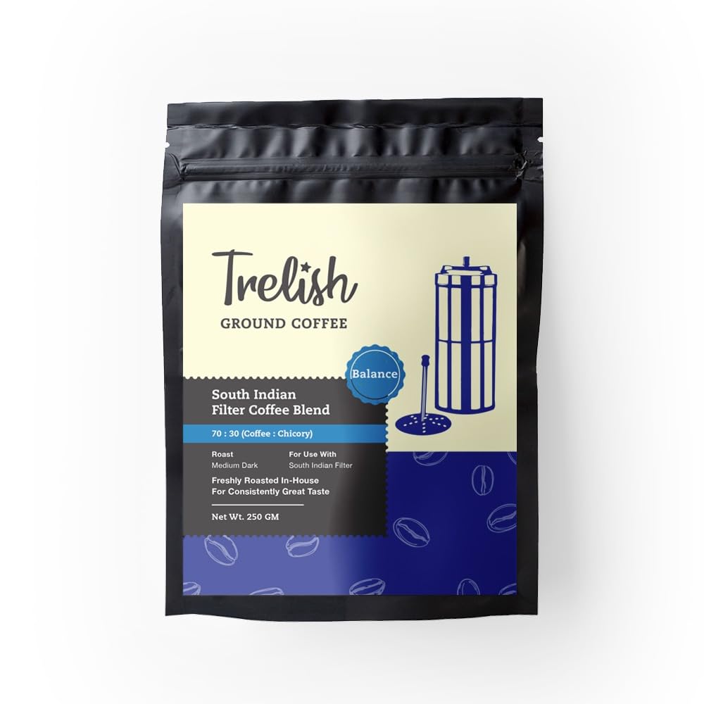 Trelish South Indian Filter Coffee Powder Bag - Medium Roast - Made With 70% Coffee And 30% Chicory - 250Gm (B0CJJXNJ1D) Amazon Price History, Amazon Price Tracker