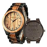 🎁【Geschenkidee & Holzkiste】 Es ist retro, klassisch und stilvoll. Die hölzernen Uhrenmänner werden als Geschenk empfohlen, um Ihre aufrichtige Liebe, tiefe Wertschätzung oder starke Freundschaft auszudrücken. Zweifellos ist es ein perfektes und kreatives Geschenk für Vatertag, Valentinstag, Weihnachten, Geburtstag, Jubiläum, Abschlussfeier und mehr. Noch eine Überraschung - Die gravierte Holzuhr ist ebenfalls sorgfältig vorbereitet und gut verpackt mit einer exquisiten Geschenkbox.