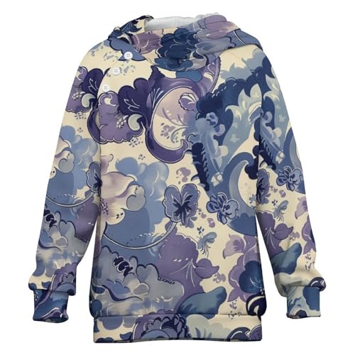 Purple PaisleyChildren's Raglan Sleeve Hoodie, Suitable for Home And Outdoor Use12-13Y