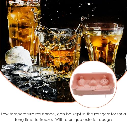 Molde de cubitos de hielo frutas 6 cavidades silicona rosa miniatura 7