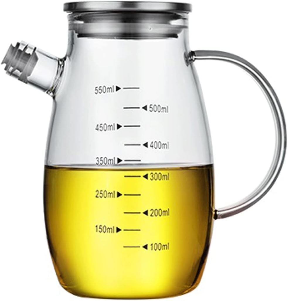 Oil Heat Resistant Glass Oil Pots Transparent High Glass Borosilicate Kitchen Supplies Bottles Soy Condiments Sauce Vinegar Bottles(Black)