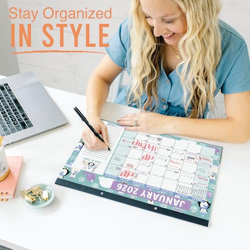 Image of Hadley Designs Large Teacher Desk Calendar 2026-2027 - Desktop Calendar 2026, 18-Month Academic Desk Calendars for School, Home & Office, Cute Classroom Must Haves, Back to School Teacher Gifts