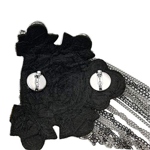 Zthread Two Colors Crystal Beaded Chain Shoulder Epaulet Women Girls Brooch Boards Badge Stage Dress Medal Accessories 1 Pair (Gold) #TOP4