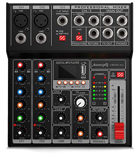 Mesas De Mezclas Audibax MG05 XU Mesa de Mezclas 5 Canales con Interfaz de Audio USB