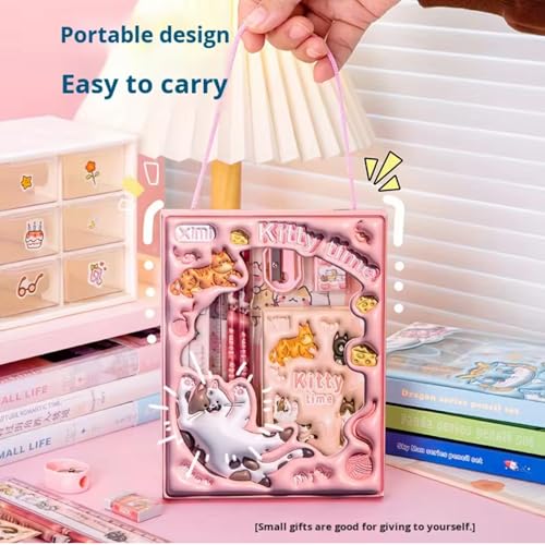 Image of Kids Stationery Gift Box | Fancy School Supplies for Children | Best for Birthday Return Gift| Combo Set with Pencils, Eraser, Scale, Sharpner & Notepad (Set of 6)